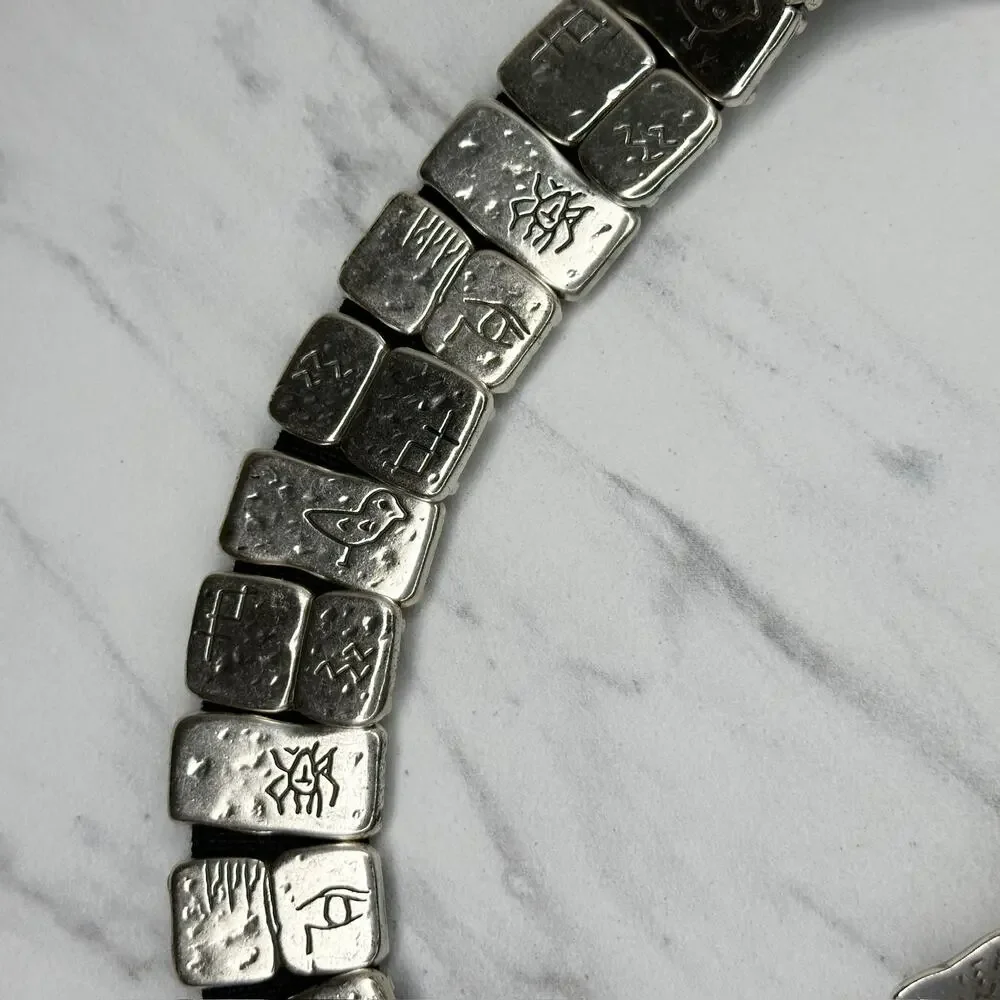 Engraved Silver Tone Tile Jewelry Supply Lot ✨